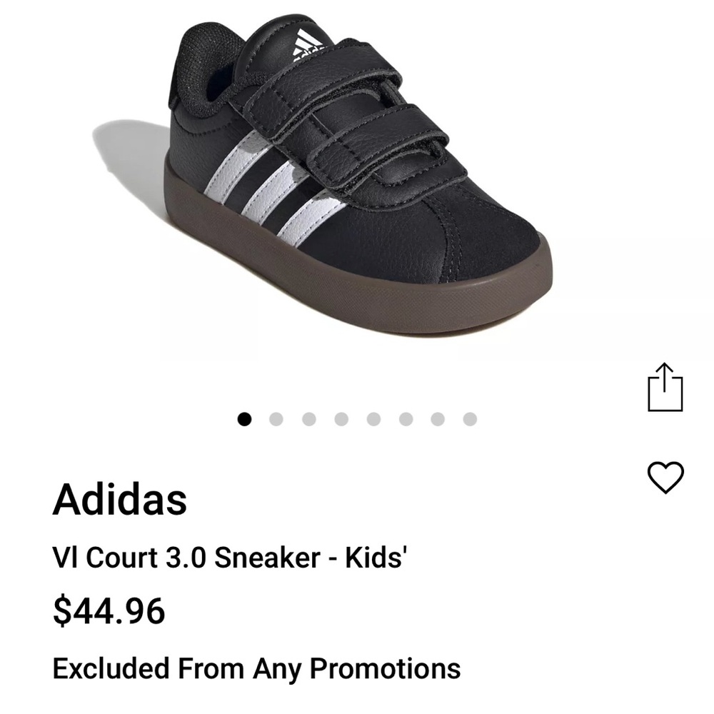 Adidas Toddlers' Black Sneakers